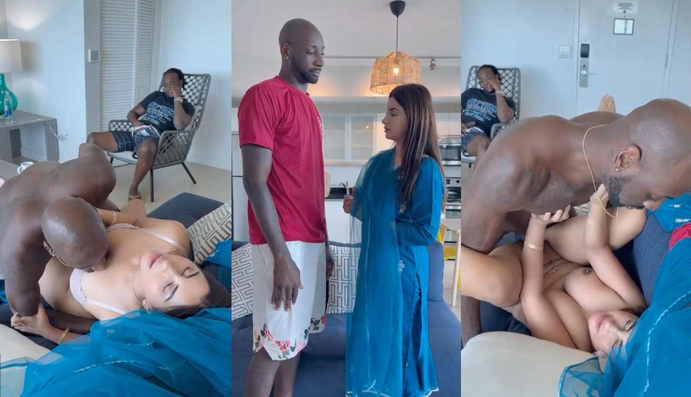 Meeti Kalher in Blue Suit Porn Threesome With 2 Kaala BBC Fucking