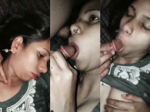 Young Sali gives a desi blowjob to her Jija in midnight